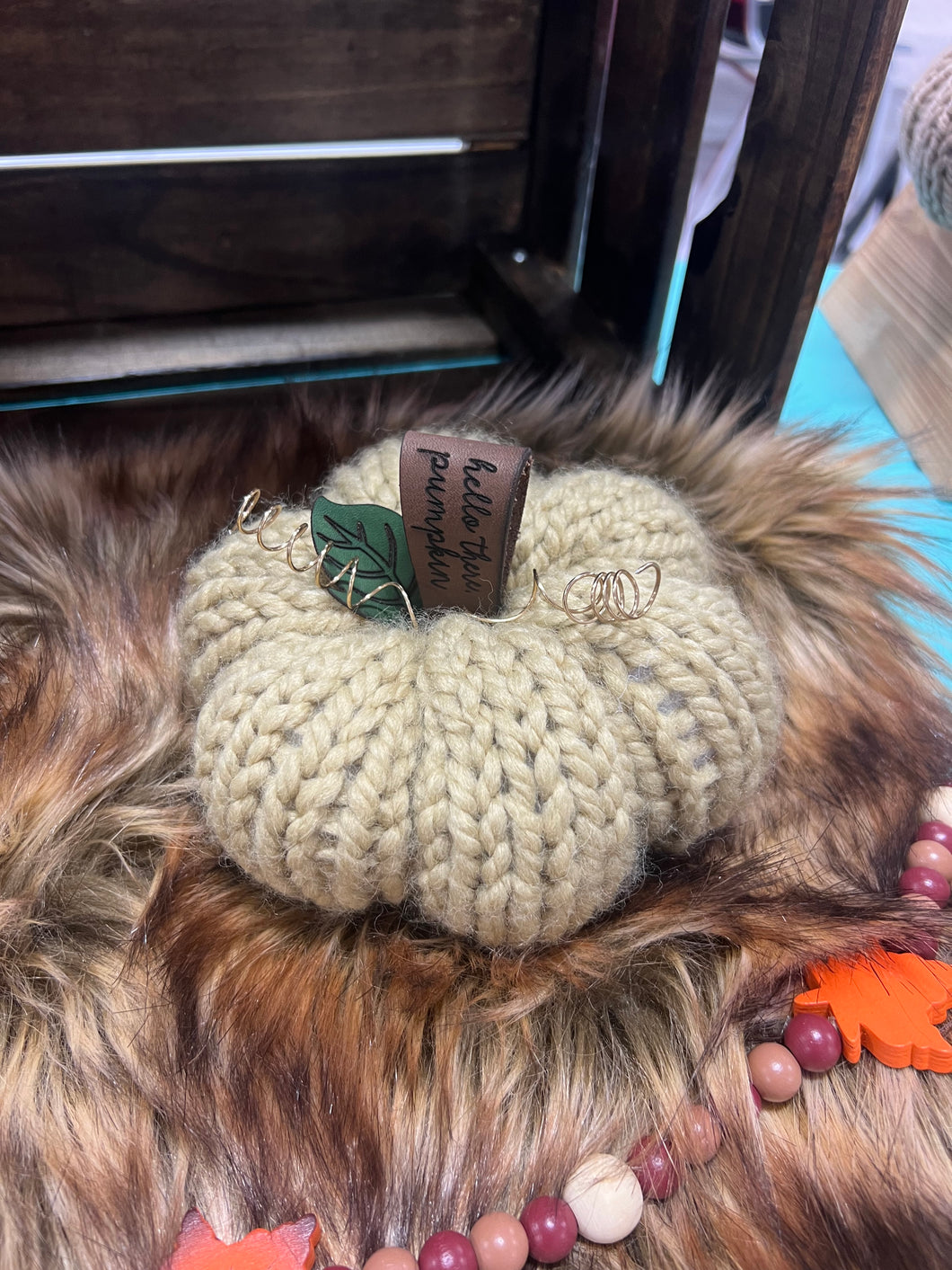 Knit Pumpkin - Large