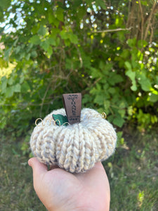Moonlight with “give thanks” - Small Knit Pumpkin