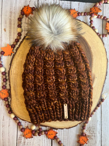 LUXURY*ADULT- Hand-Dyed 100% Merino Wool Knit Hat-Twirly Bird Beanie