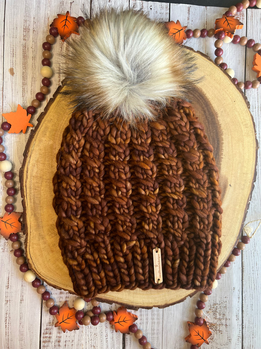 LUXURY*ADULT- Hand-Dyed 100% Merino Wool Knit Hat-Twirly Bird Beanie