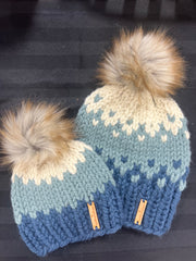 Mommy and Me Knit Hats - Frozen Ombre