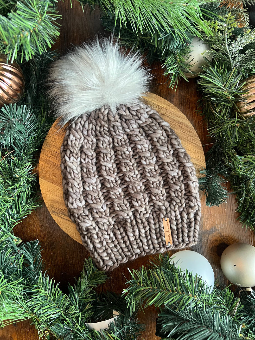 LUXURY*ADULT- Hand-Dyed 100% Merino Wool Knit Hat-Twirly Bird Beanie