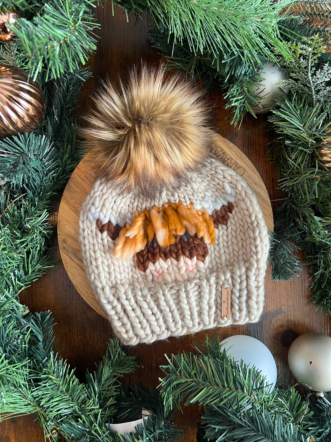 LUXURY*ADULT- Hand-Dyed 100% Merino Wool Knit Hat- Highland Cow