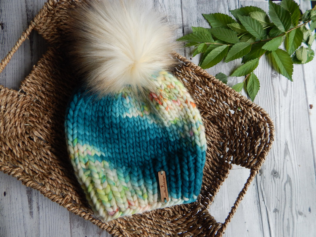 LUXURY*ADULT- Hand-Dyed 100% Merino Wool Knit Hat- Classic Beanie